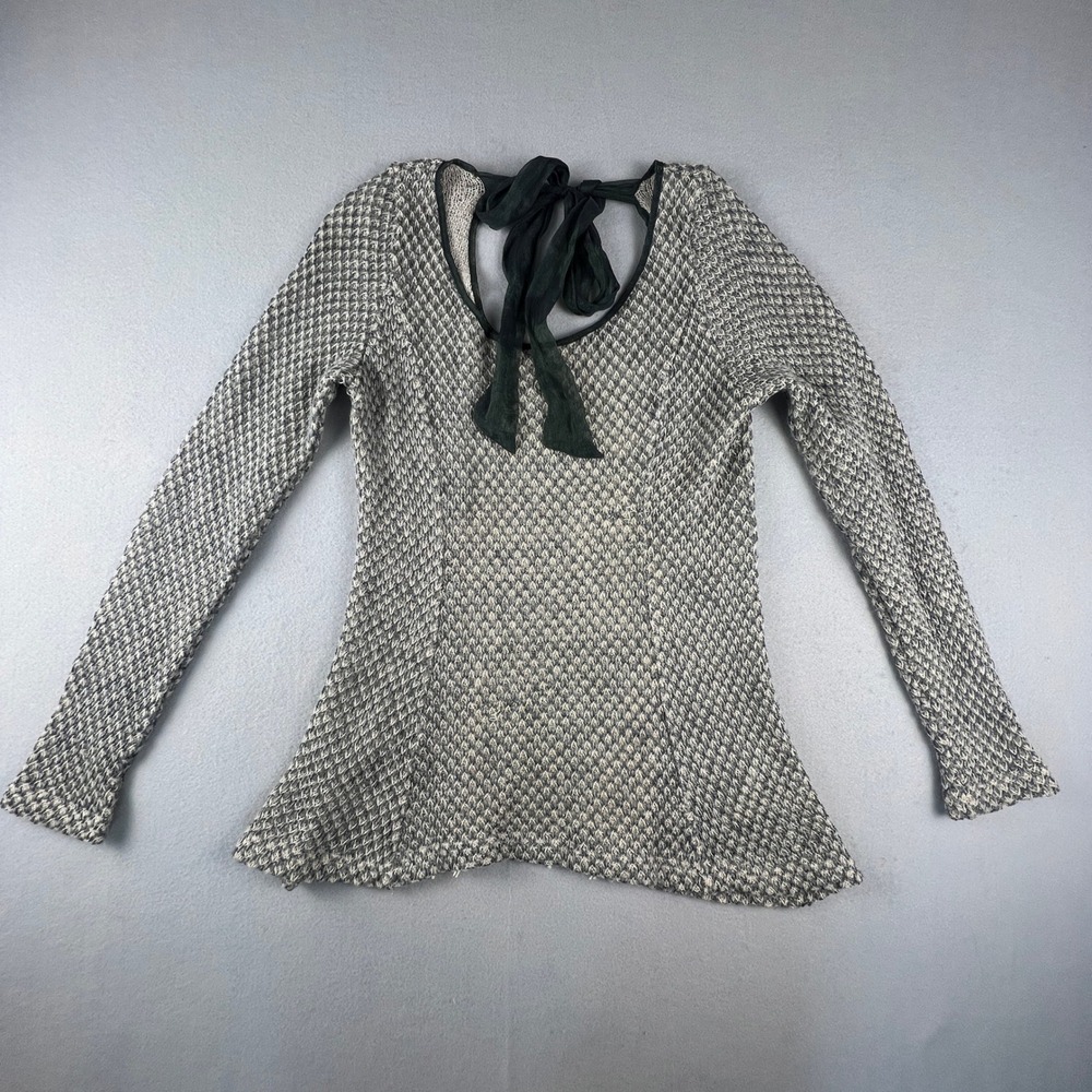 A'reve Knit Sweater‎ Medium Lace Back Tie Boho Romantic Coquette Girl Whimsigoth